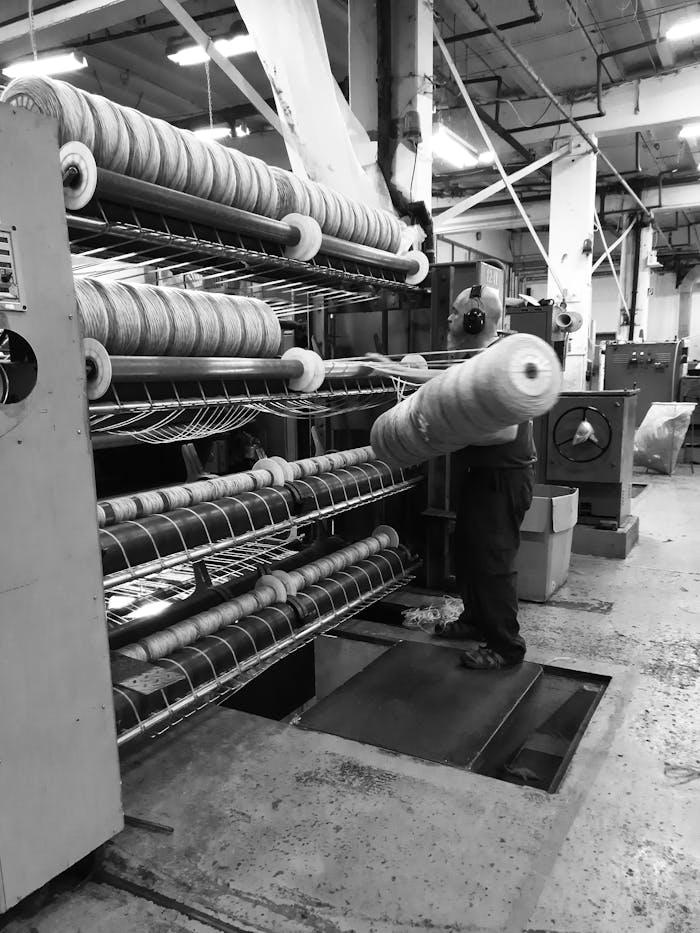 A Man Working in a Factory